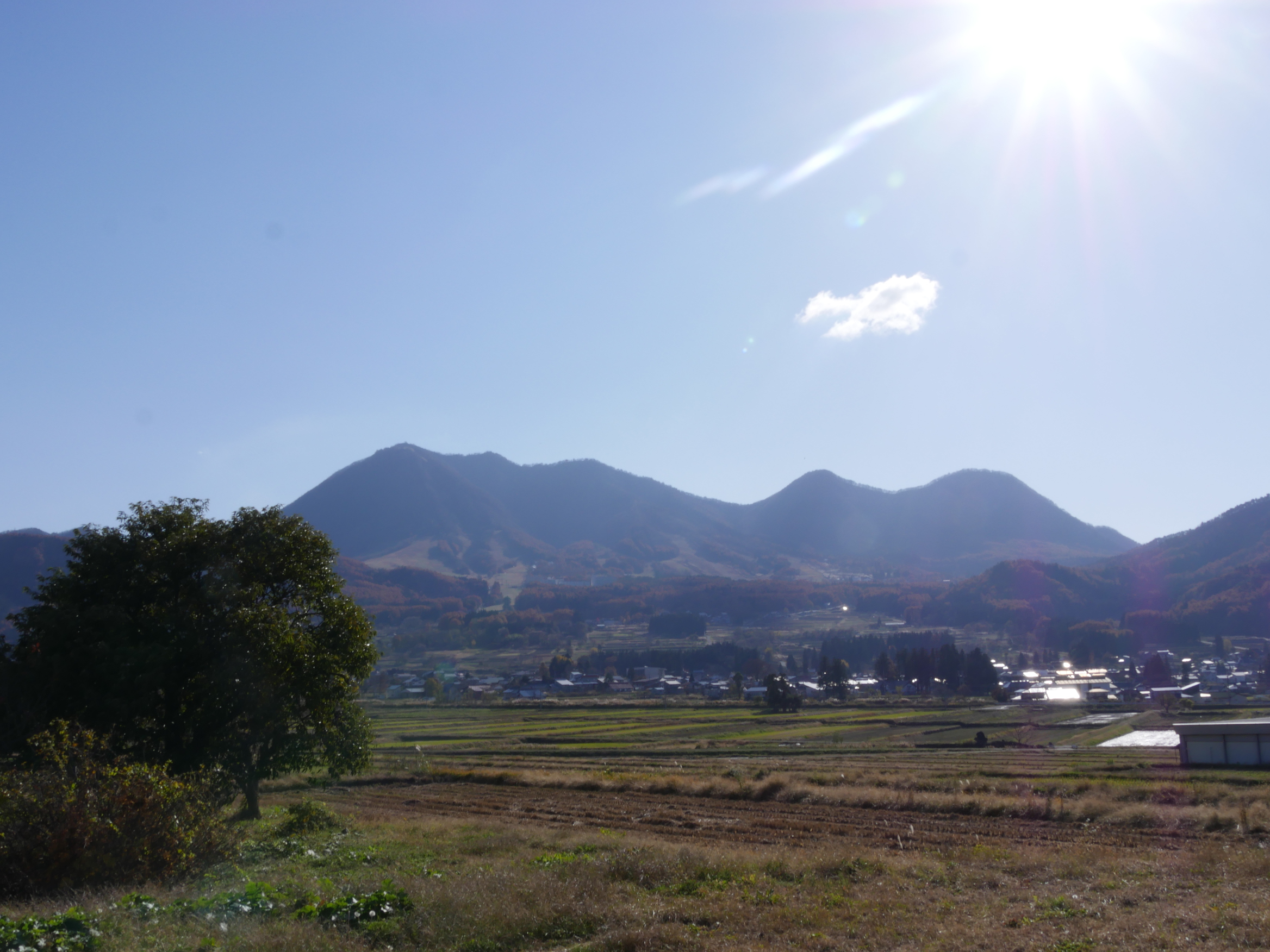 庚棟から見た高社山