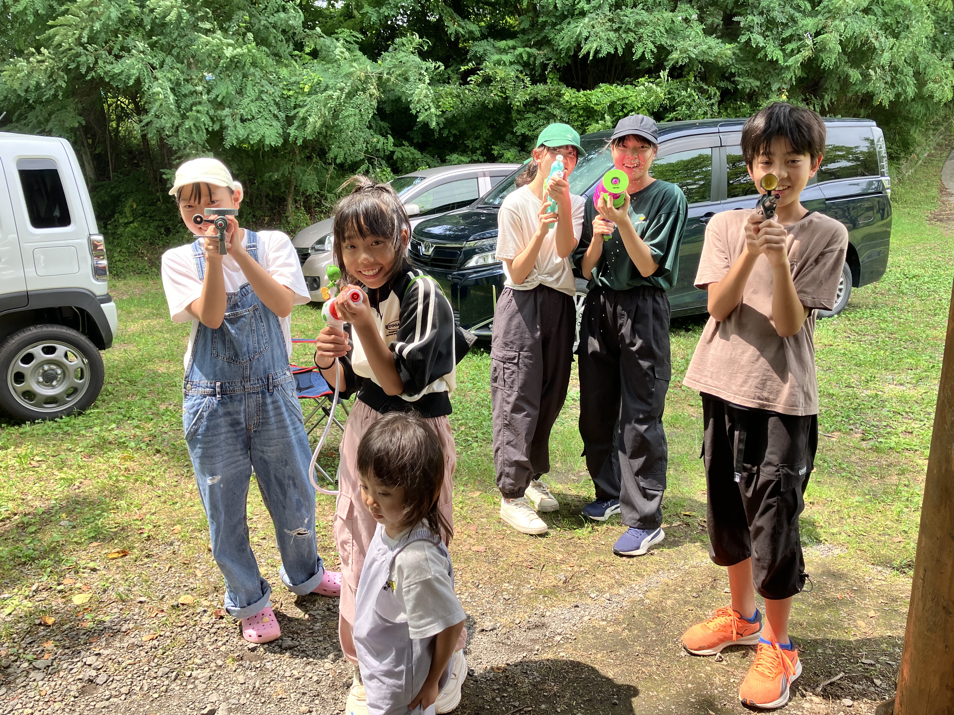 入賞作品のお盆の水鉄砲大会