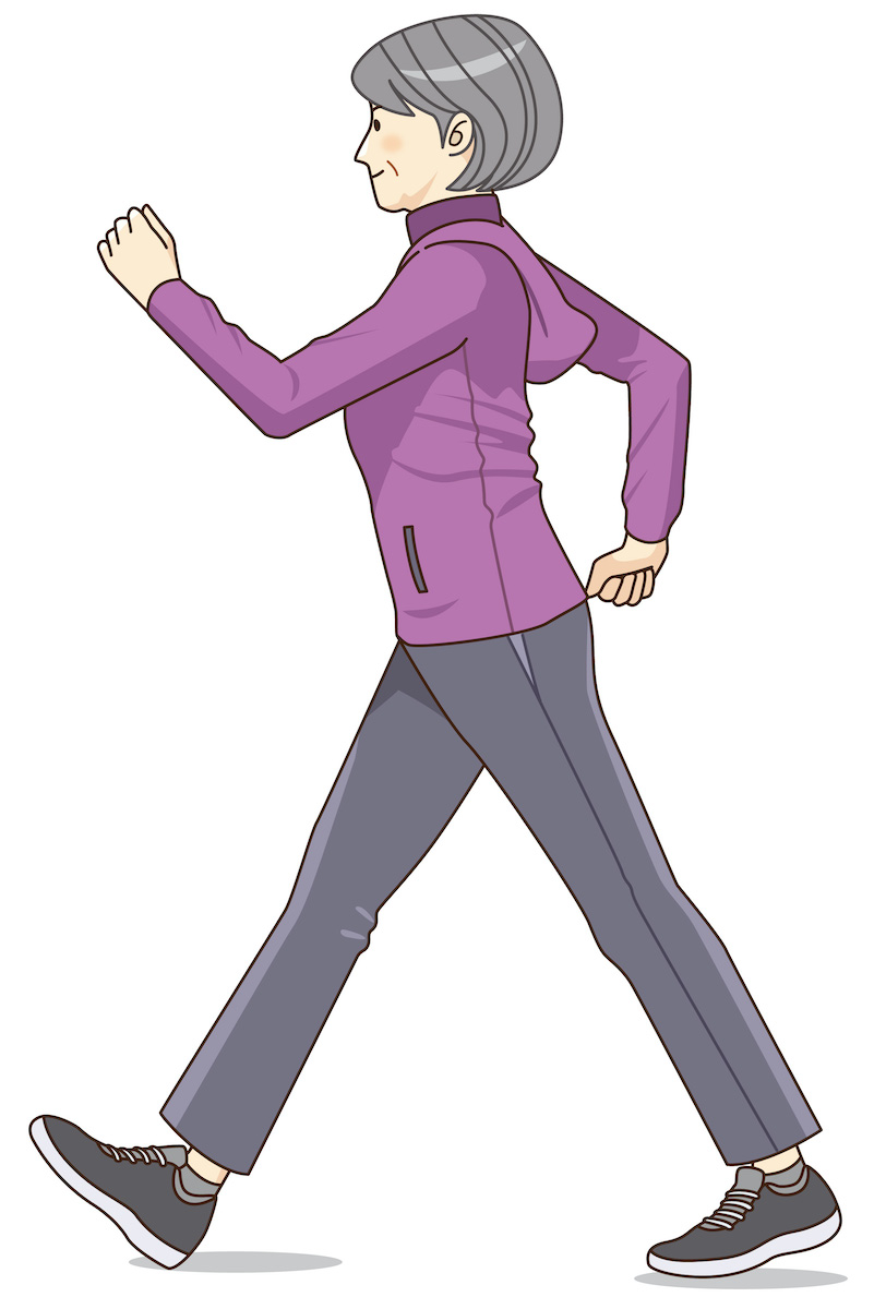 ウォーキングする女性のイラスト